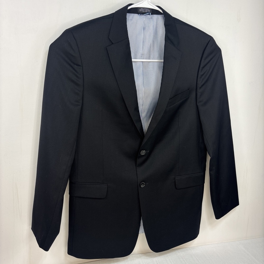 Tommy Hilfiger Suit Jacket Mens Size 42L Black 100% Wool Spirts Coat Blazer‎ - Picture 2 of 12